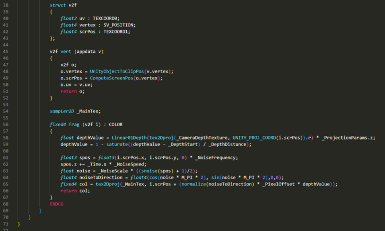Code Snippet From The Water Shader